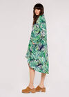 High-Low Tropical Mini Dress, Navy, large
