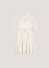 Gold Foil Diamond Wrap Mini Dress, White, large