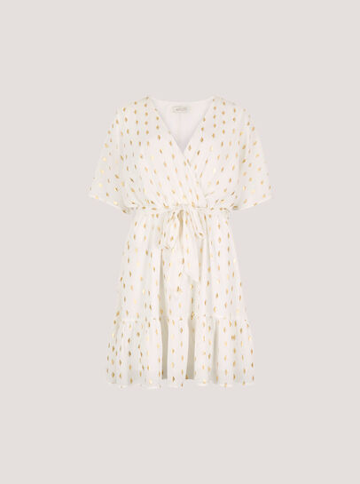 Gold Foil Diamond Wrap Mini Dress