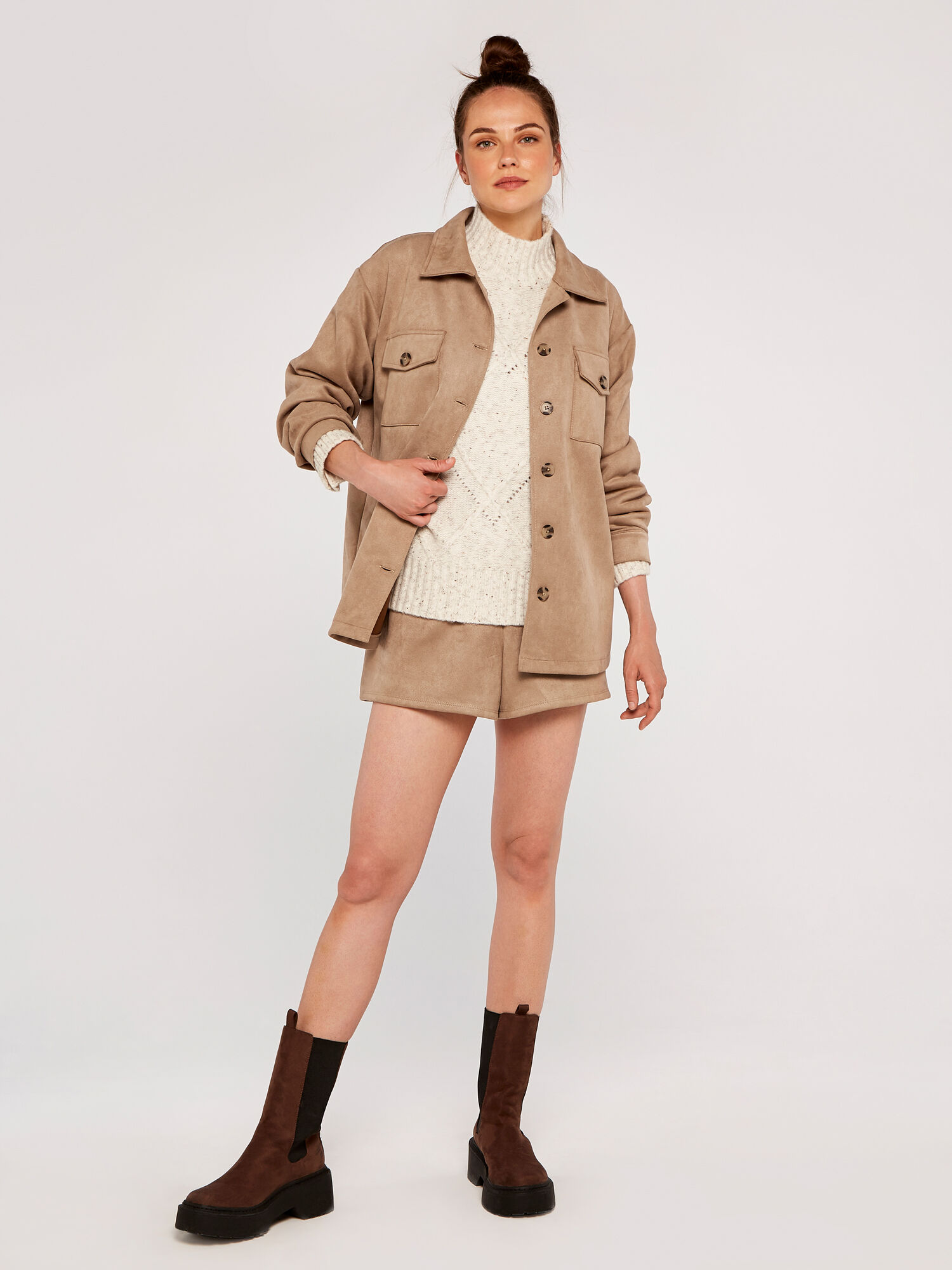 Suede hotsell long jacket