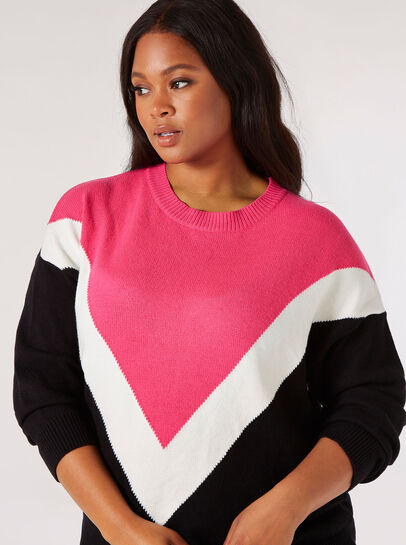 Curve Chevron Chunky Jumper 