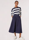 Jacquard Heart Lightweight Stripe Jumper, Navy, large