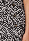 Zebra Print Polo Neck Top, Grey, large