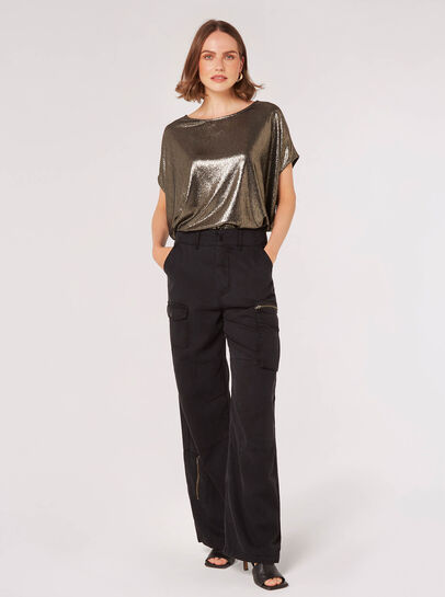 Oversized Metallic Shimmer Top