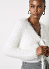 Fluffy Cropped Bolero, White, large