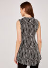 Lurex Swirls Sleeveless Top, Black, large