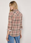 Waffle Jersey Check Shirt, Pink, large