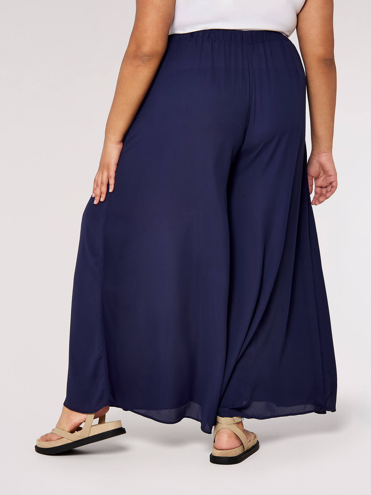 High Waisted Palazzo Trouser Apricot Clothing