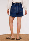 Denim Paperbag Shorts, Blue, large