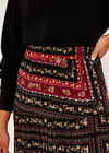 Scarf Print Skirt, Burgundy, large