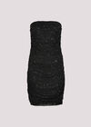 Sparkle Mesh Bandeau Mini Dress, Black, large