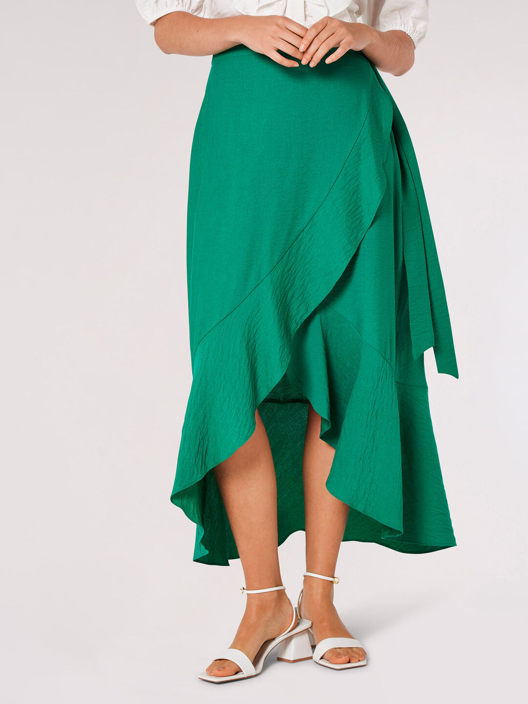 Image of Ruffle Wrap Maxi Skirt