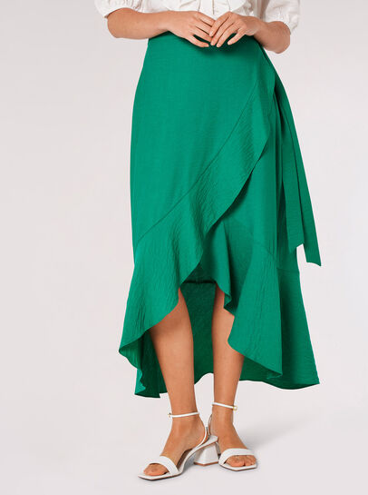 Ruffle Wrap Maxi Skirt