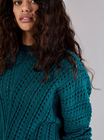 Vertical Pointelle Knit Jumper