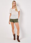Chevron Embroidered Blouse, Cream, large