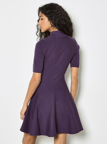 Fit And Flare Ribbed Knit Mini Dress