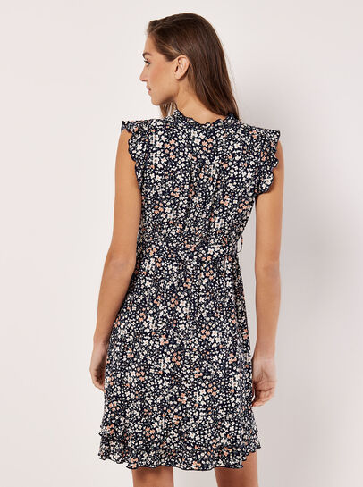 Ditsy Ruffle Mini Dress