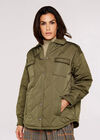 Collared Quilted Jacket, Khaki, large