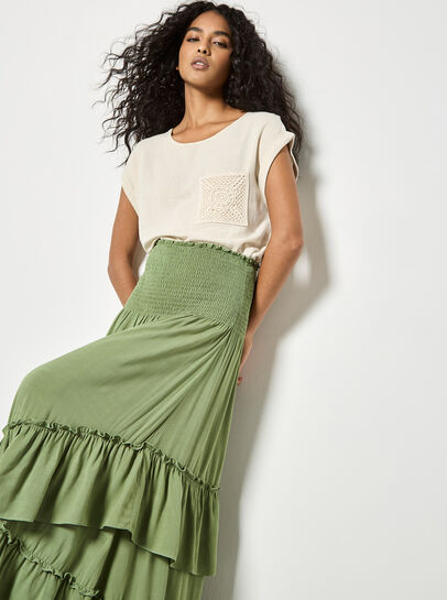 Smocked Bandeau Midi Dress