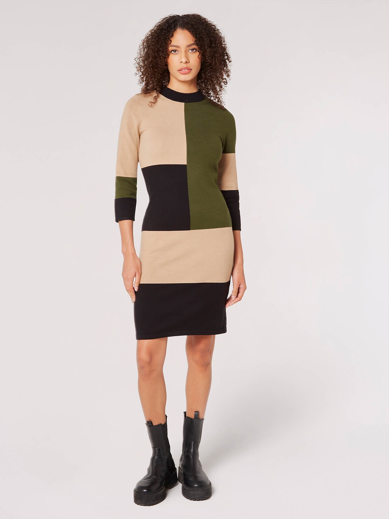 Khaki top bodycon dress