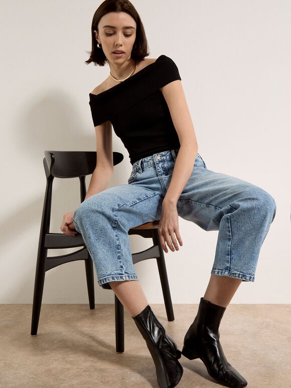 Mei Light-Wash Barrel Jeans, Sky Blue, large