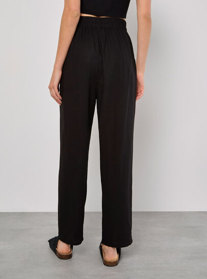Linen Blend Cropped Trousers