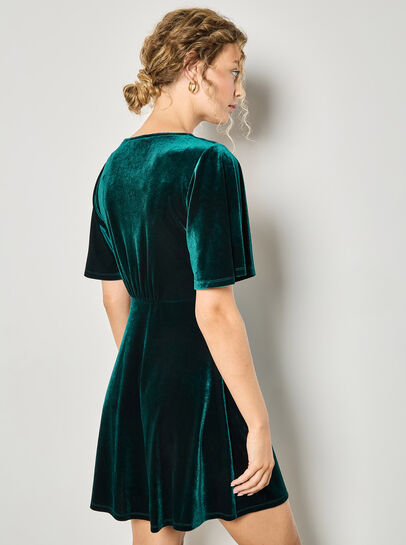 Velvet Button-Down Mini Dress