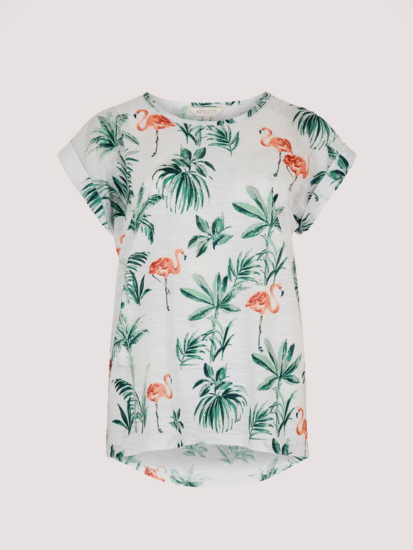 Flamingo Palms T-Shirt, Orange, large