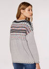 Fairisle Edge Jumper, Light Grey / Silver, large