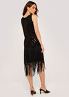 Beaded Tassel Dress, Black, large