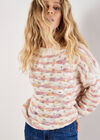 Wavy Stripe Pastel Jumper, Stone, large