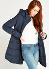 Navy Faux Fur Hood Puffer Coat, Navy, large
