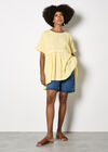 Oversized Pure Linen Tunic, Yellow, large