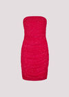 Sparkle Mesh Bandeau Mini Dress, Red, large