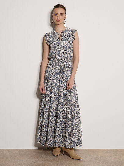 Painterly Paisley Ruffle Top