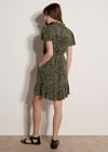 Scattered Squares Shirt Mini Dress, Khaki, large