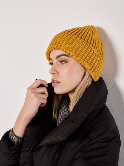 Classic Ribbed Knit Beanie Hat