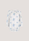 Embroidered Floral Blouse, Blue, large