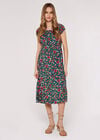 Ditsy Milkmaid Midi Dress, Green, large