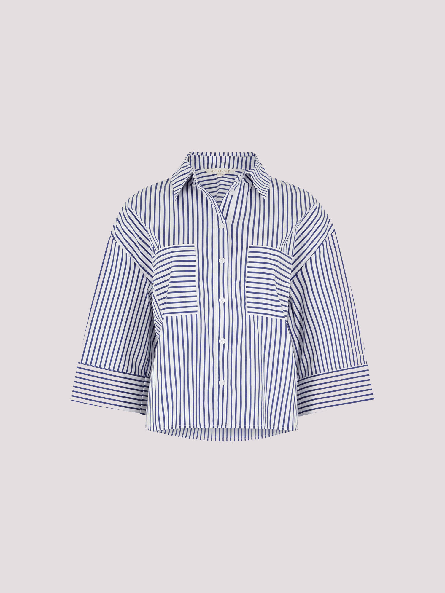 Cotton Blend Cropped Stripe Shirt | Apricot Clothing
