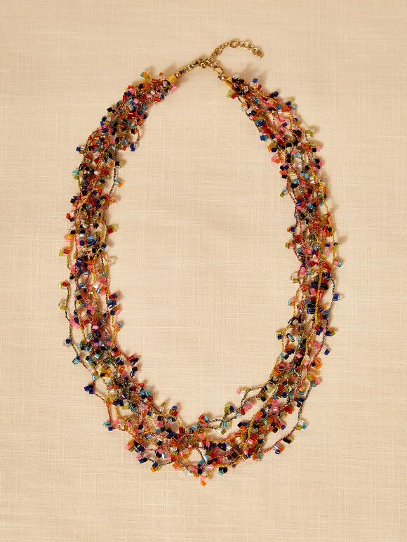 Sequin Multi String Necklace, Assorted, large