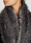 Grey Faux Fur Longline Scarf, Grey, large