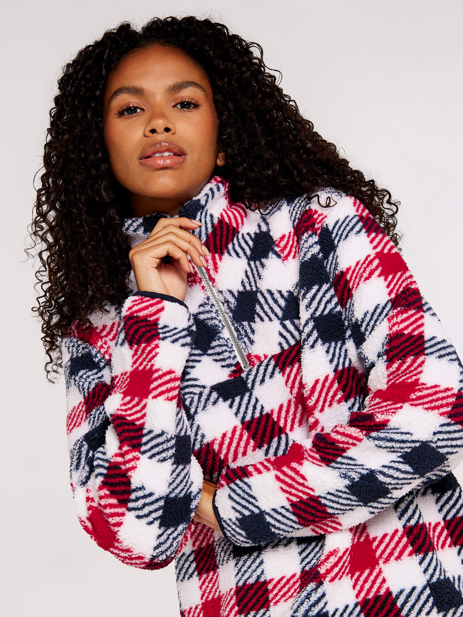 Red check fleece hotsell jacket