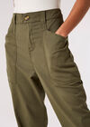 Mid-Rise Straight Leg Trousers, Khaki, large