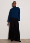 Ribbed Knit Batwing Cape Jumper, Cobalt/Royal Blue, large