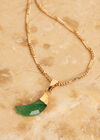 Gold Tone Green Moon Necklace, Assorted, large