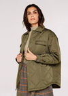 Collared Quilted Jacket, Khaki, large