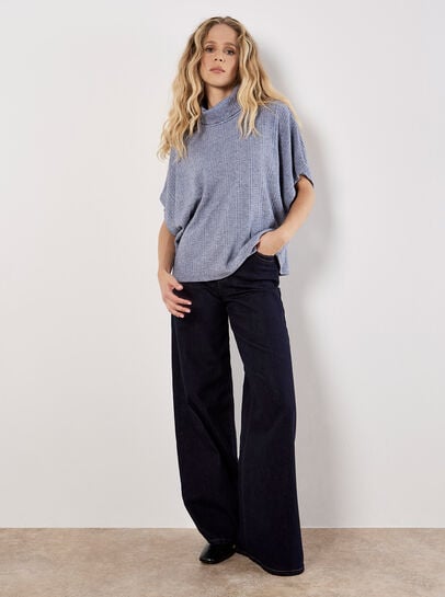 Waffle Knit Batwing Top