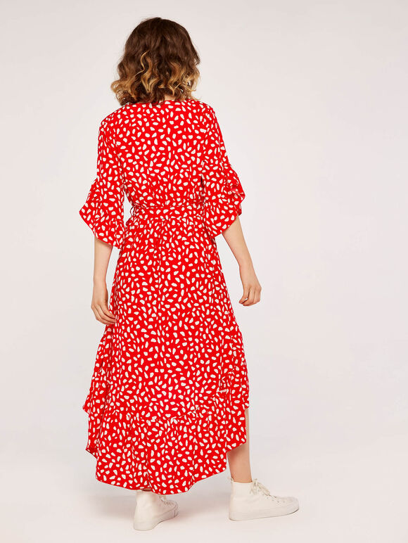 Rock Ruffle Wrap Dress, Red, large