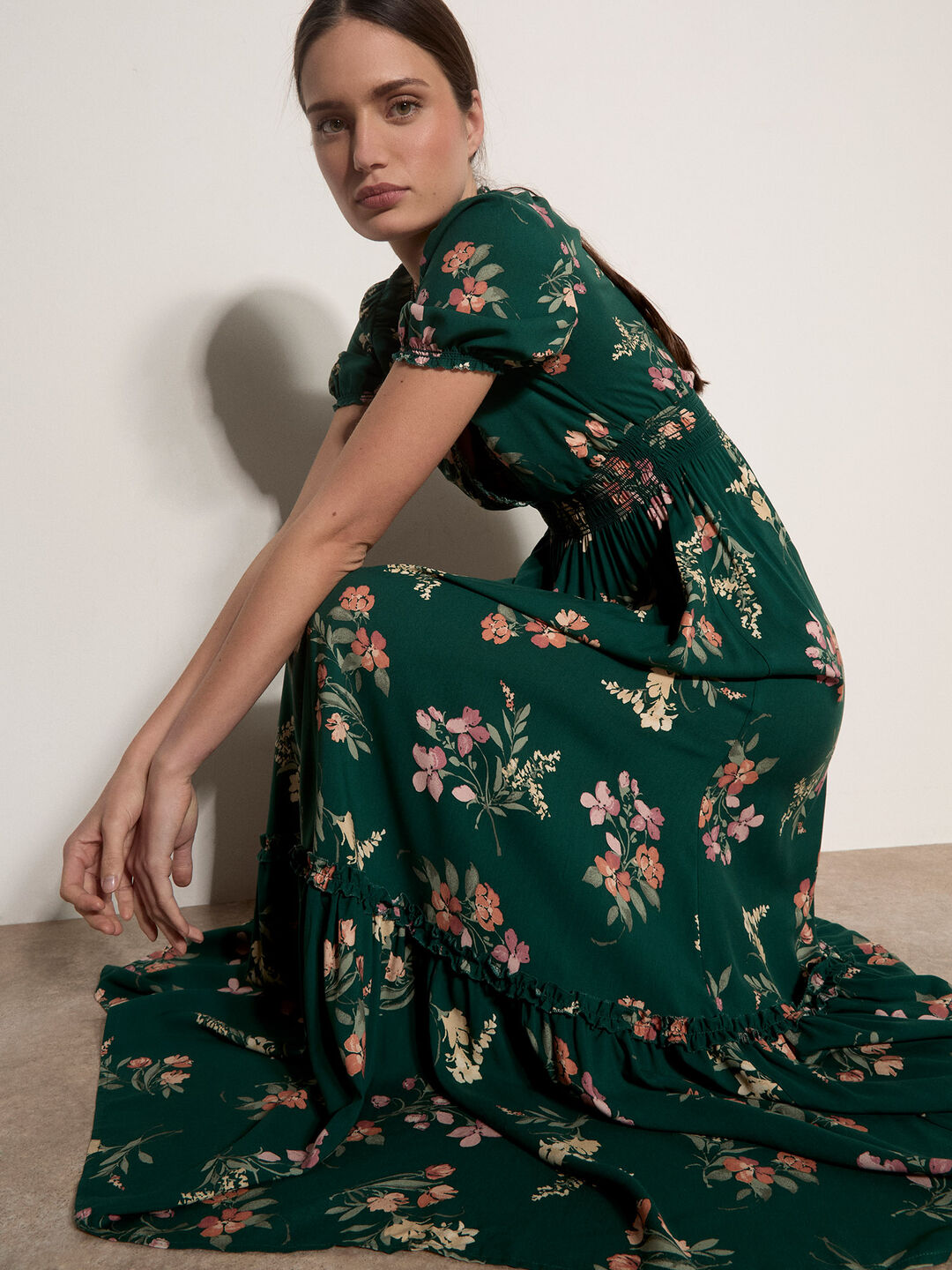 apricot dresses green Watercolour Floral Maxi Dress before September 2021